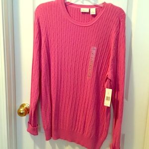 Pink cable knit sweater
